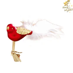 Poesie in Glas Glasvogel, rot Sale