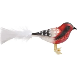 Poesie in Glas Glasvogel, rot-schwarz-weiß Discount