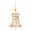 Glocke klar mit Glitzer gold/weiß