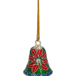 Glocke mit Blüte, Metall-Baumbehang Hot