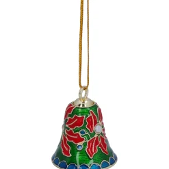 Glocke mit Blüte, Metall-Baumbehang Hot