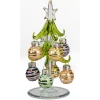 Grüner Glasbaum mit goldenen Kugeln Hot
