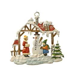 Käthes Original Haus mit Schneemann und Kindern Outlet