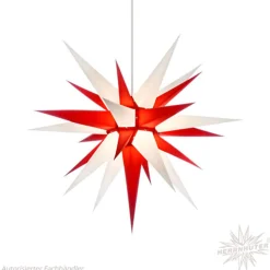 Herrnhuter Sterne Herrnhuter Papierstern, weiß/rot, 70 cm