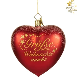 Poesie in Glas Herz "Grüße vom Weihnachtsmarkt Lübeck" Clearance