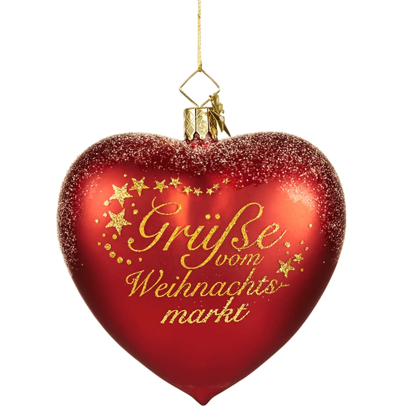 Poesie in Glas Herz "Grüße vom Weihnachtsmarkt Lübeck" Clearance