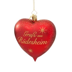 Poesie in Glas Herz "Gruß aus Rüdesheim"