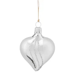 Herz silber mit Glitterdekor Outlet