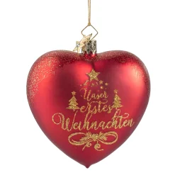 Poesie in Glas Herz "Unser erstes Weihnachten", Glas-Baumbehang Sale