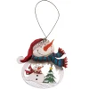 Hängeornament "Schneemann mit Winterszene" Clearance