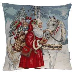 Sandner Kissenhülle "Weihnachtsmann mit Pferd" Hot