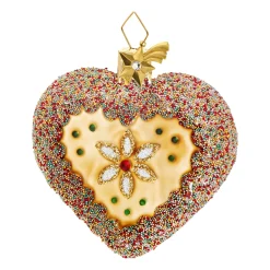 Poesie in Glas Lebkuchenherz mit Perlen Outlet