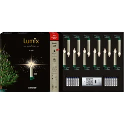 Krinner Lumix Superlight Flame Mini 12 Kerzen Basis Set in Cashmere Best
