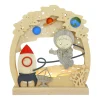 RATAGS Holzdesign Nachtlicht Leuchte, Sandmännchen im Weltall