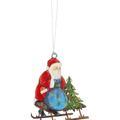 Käthes Original Nikolaus mit Schlitten, Zinn-Baumbehang Sale