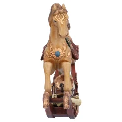 Nostalgisches Schaukelpferd mit Instrumenten, hellbraun New