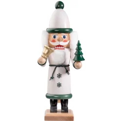 HODREWA Nussknacker "Weihnachtsmann", grün/weiß lasiert, 37 cm Clearance
