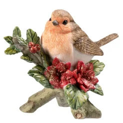 Rotkehlchen auf Weihnachtsstern Hot