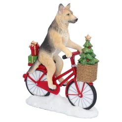 Schäferhund auf Fahrrad New
