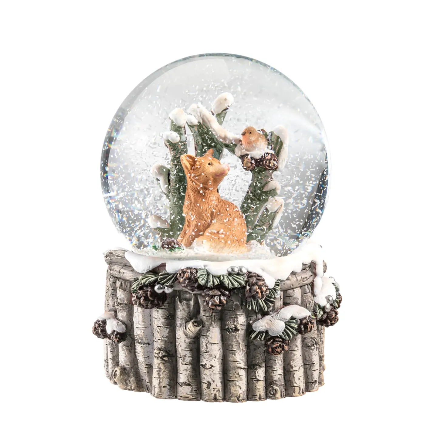 Schneekugel "Fuchs mit Rotkehlchen" Outlet