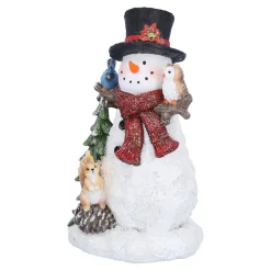 Schneemann mit Eule und Eichhörnchen, LED Discount