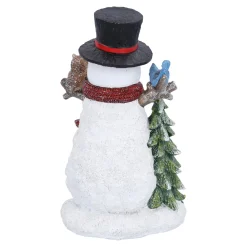 Schneemann mit Eule und Eichhörnchen, LED Discount