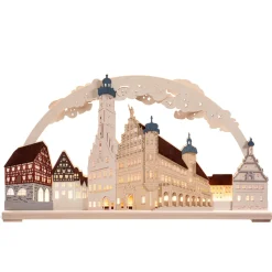 RATAGS Holzdesign Schwibbogen "Rothenburg ob der Tauber" 115V mit USB A-Anschluss New