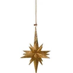 Stern mit Glimmer, gold, 10,5cm
