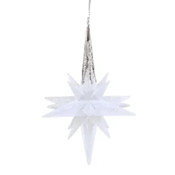 Stern mit Glimmer, weiß, 10,5cm Discount
