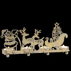 Teelichthalter "Rentierschlitten", gold Outlet