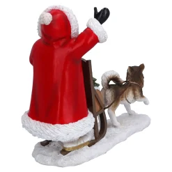 Weihnachtsmann mit Hundeschlitten, Standfigur Sale