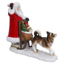 Weihnachtsmann mit Hundeschlitten, Standfigur Sale