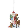 Käthes Original Weihnachtsmann mit Waldtieren, Zinn-Baumbehang Hot