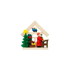 Weihnachtsmann mit Wunschzettel, Holz-Baumbehang Discount