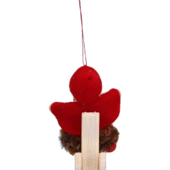 Käthes Original Weihnachtswichtel auf Schaukelpferd, rot, Holz-Baumbehang Clearance