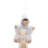 Käthes Original Weihnachtswichtel auf Schaukelpferd, weiß, Holz-Baumbehang Discount