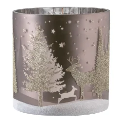 Windlicht "Hirsche im Wald" taupe, 15 cm Clearance