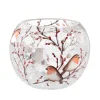 Windlicht "Rotkehlchenfamilie" oval , 8 cm Best