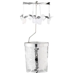 Windlicht-Karussell "Engel", silber