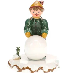 Hubrig Volkskunst Winterkinder Junge mit Schneekugel